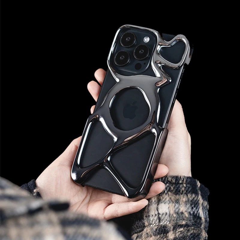 Angry Miao Phone Case Pc Liquid Openwork Cover For Iphone15 Pro Max Case Anti-Drop Premium Minimalism Iphone15 Pro Y2k Gifts ﻿