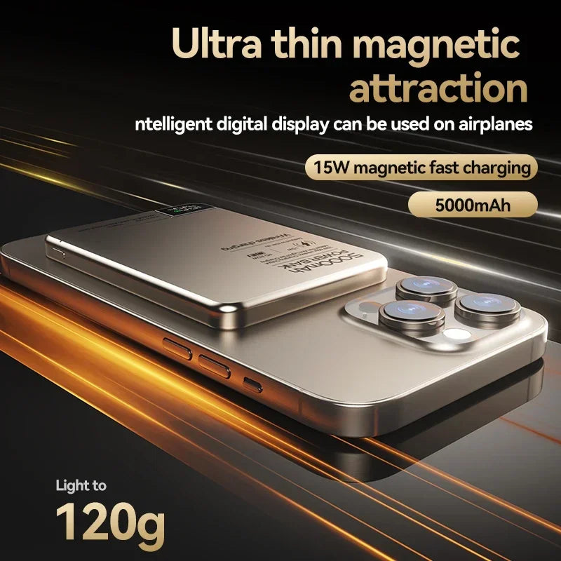 New High quality Alloy Fast Charger Power Banks With Gifts Backup Battery Powerbank Magnetic Wireless Phone Charger For Magsafe