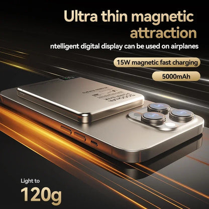 New High quality Alloy Fast Charger Power Banks With Gifts Backup Battery Powerbank Magnetic Wireless Phone Charger For Magsafe