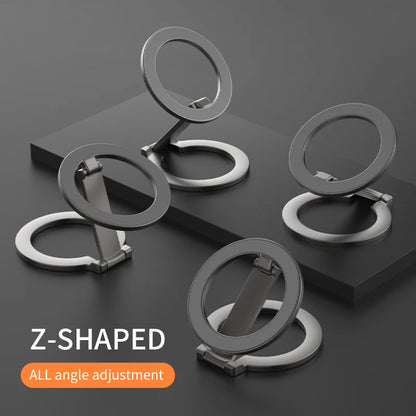 Foldable Double-Sided Magnetic Phone Ring Holder for MagSafe Kickstand Magnet Grip for iPhone 16 15 14 13 12 Stand For Samsung