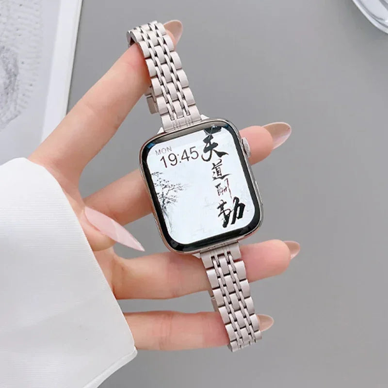 Stainless Steel Strap For Apple Watch Ultra 2 Band 49mm 42mm 46mm Metal Bracelet iWatch Series 10 9 8 7 6 SE 5 4 3 Women 45 41mm