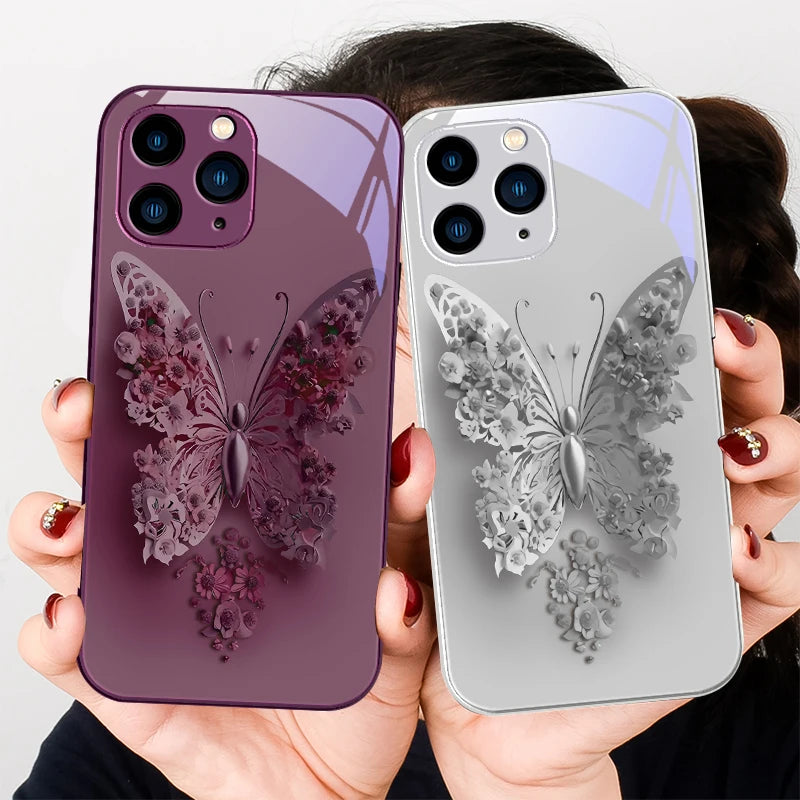 Far Peak Blue Flying Butte purple For Iphone 16 Plus 15 14 13 12 Mini 11 Pro Max X XS XR 7 8 Plus 2022 Tempered Glass Phone Case