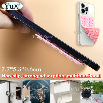 Double Side Silicone Suction Pad With Dry Wet Cleaning Wipes For Mobile Phone Fixture Suction Cup Rubber Sucker Pad For Fixing