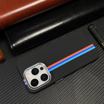 Ultra-Thin Carbon Fiber Texture MagSafe Phone Case For iPhone 16 15 14 13 12 Pro Max Wireless Charging Alloy Lens Hard PC Cover