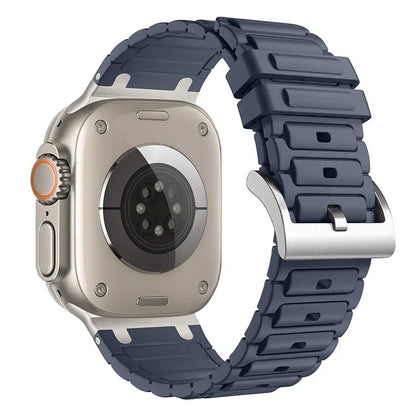 Modified Metal Integration Band for Apple Watch Ultra 2 49mm 10 9 8 7 46mm 45mm 42mm 41mm Silicone Bracelet iWatch 6 5 4 SE 44mm