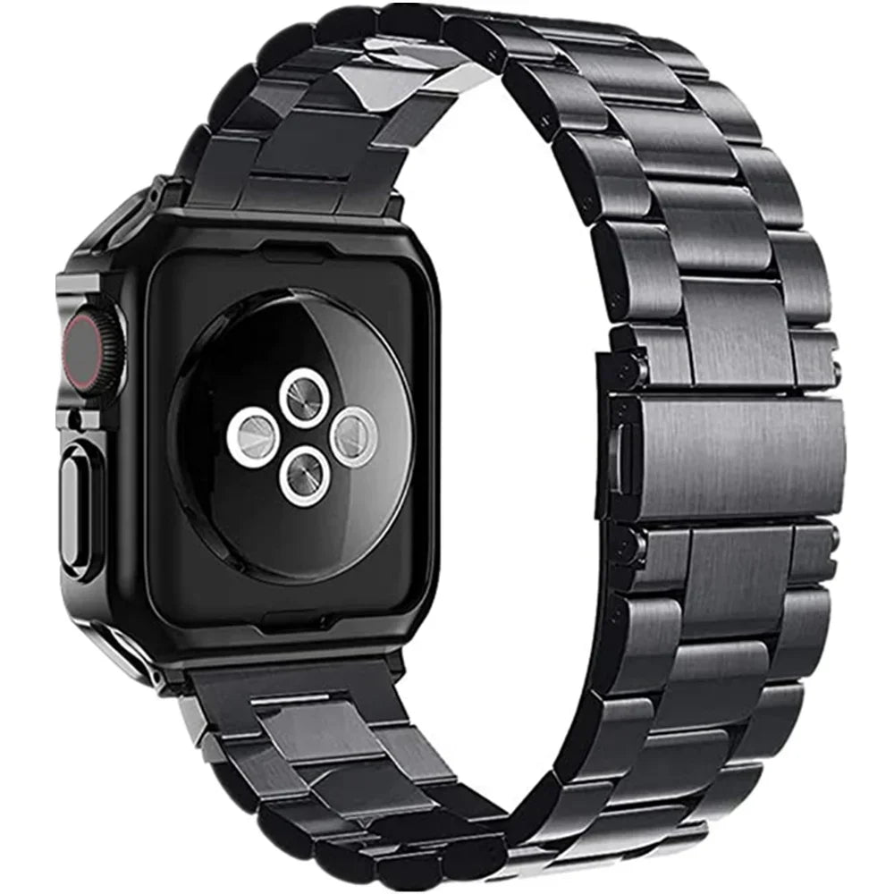 TPU Protector Case+Metal Strap For Apple Watch Ultra Band 46mm 49mm 45/44mm 41mm  Stainless steel Bracelet series 6 se 7 8 9 10