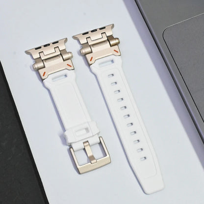 Soft Silicone Strap For Apple Watch Ultra2 49mm Series 9 8 7 45mm Rubber Band For iWatch 6 5 4 se 44mm 42mm Mens Sports Bracelet