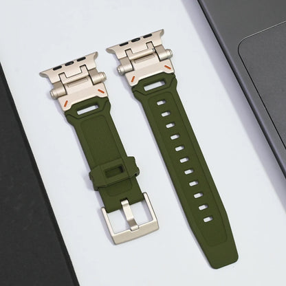 Soft Silicone Strap For Apple Watch Ultra2 49mm Series 9 8 7 45mm Rubber Band For iWatch 6 5 4 se 44mm 42mm Mens Sports Bracelet