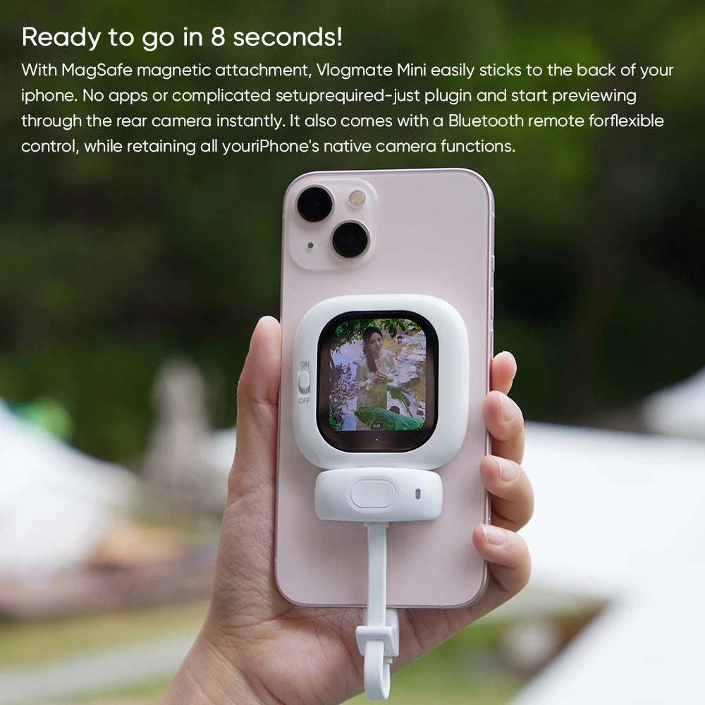 Founist Vlogmate Mini Selfie Monitor AMOLED Screen 700nits Simple Operation For iPhone 5-12 13 14 15 16 Pro For Vlog Live Stream