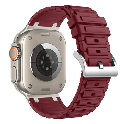 Modified Metal Integration Band for Apple Watch Ultra 2 49mm 10 9 8 7 46mm 45mm 42mm 41mm Silicone Bracelet iWatch 6 5 4 SE 44mm