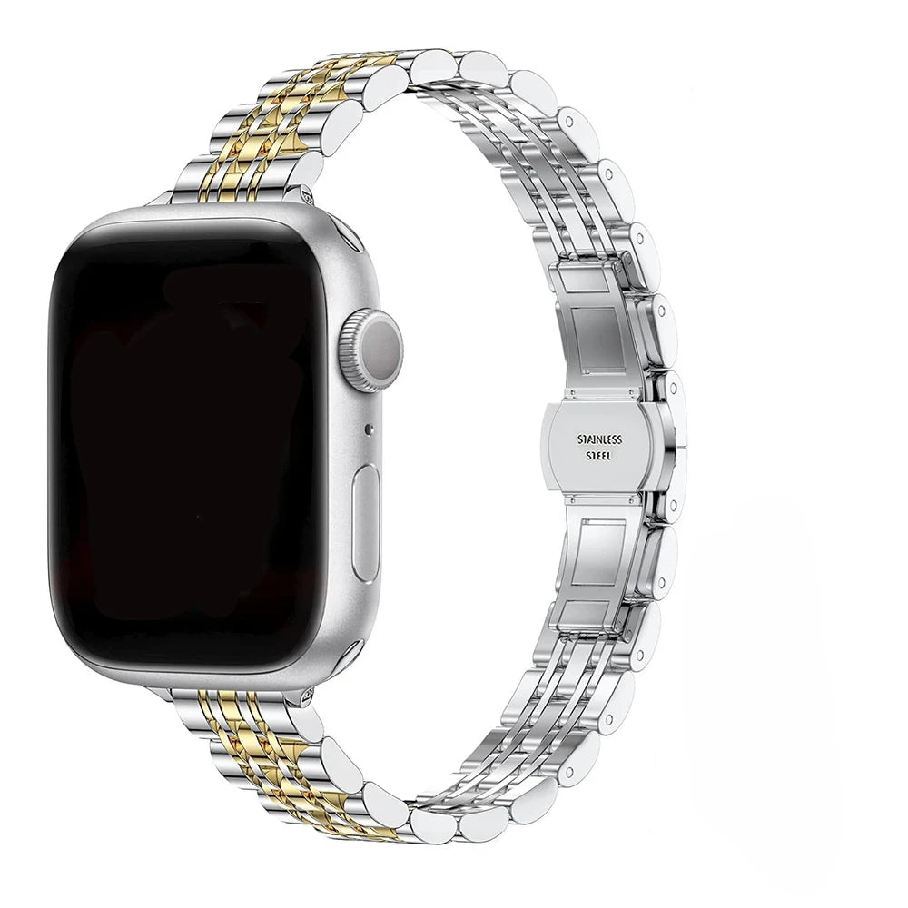 Stainless Steel Strap For Apple Watch Ultra 2 Band 49mm 42mm 46mm Metal Bracelet iWatch Series 10 9 8 7 6 SE 5 4 3 Women 45 41mm
