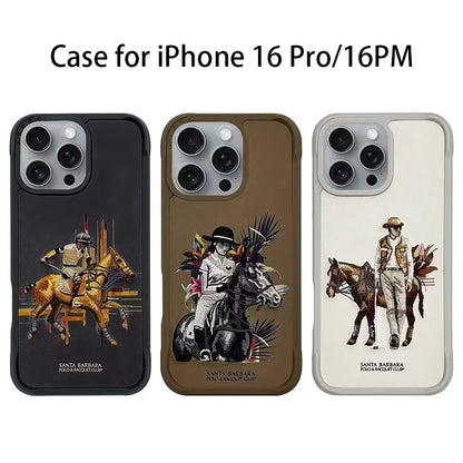 3D Embroidered Leather Case for iPhone 16 Pro Max | PhonelyHub