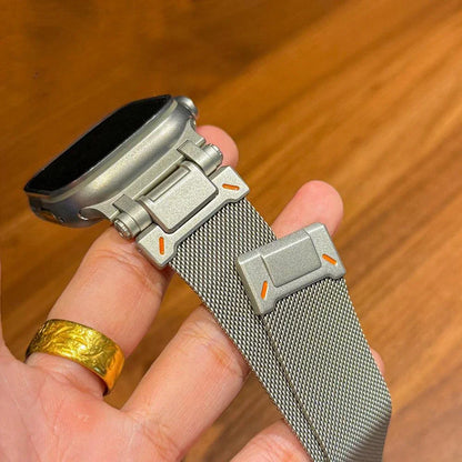 Stainless Steel Milanese Strap for Apple Watch Ultra 2/1 49mm 10 46mm Men Loop Band for Iwatch 9 8 7 6 5 4 Se 45mm 44mm Bracelet
