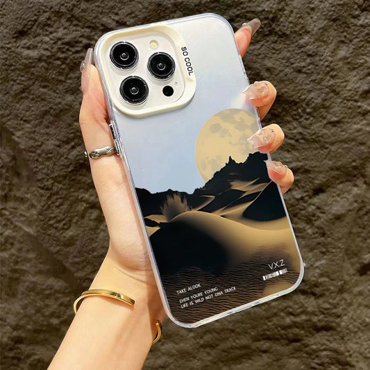For iPhone 16 15 Pro Max Case Snow Mountain Scenery Design TPU Basic Case for iPhone 14 13 12 11 XS XR 7 8 Plus Hard Matte Cover