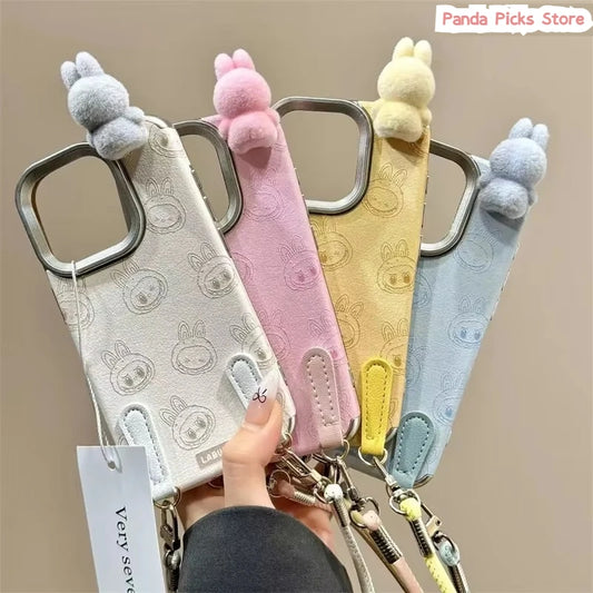 Cute 3D Labubu Case for iPhone 16-12 Pro Max - Girls Style | PhonelyHub