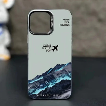 Mountain Peak Aircraft Phone Case for IPhone 16 14 15 11 12 13 Pro Max 16E 7 8 Plus SE 2 XR X XSMAX Shockproof Sunset IMD Cover