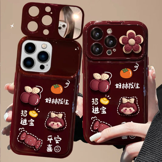 New cartoon with hanging rope  phone case for iPhone, 16, 11, 12, 13, 14, 15, PRO, PROMAX, PLUS XS/S Max XR