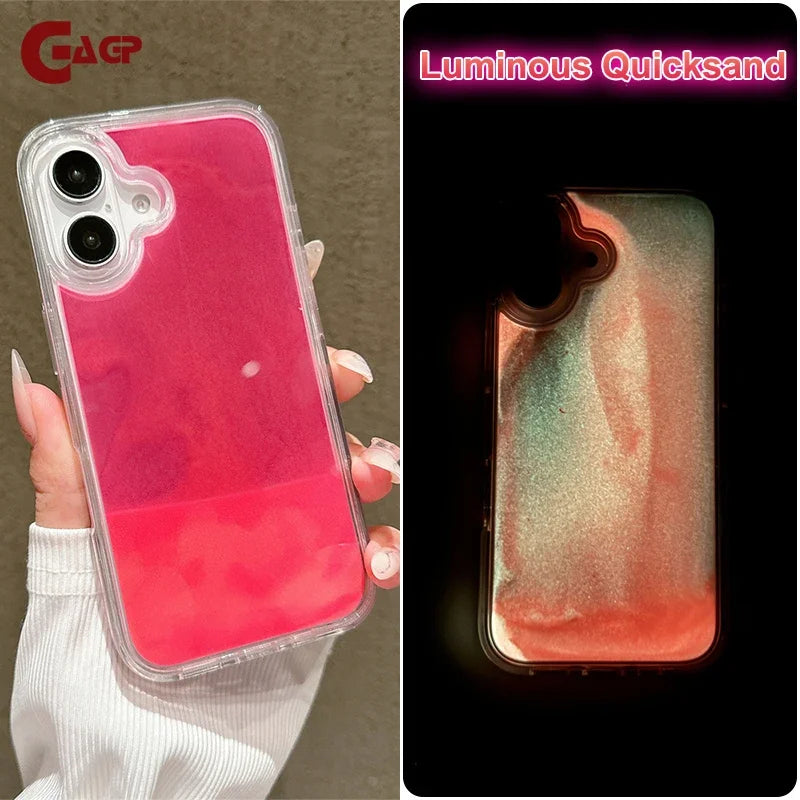 Glow-in-the-Dark Quicksand Case for iPhone 16–11 – PhonelyHub