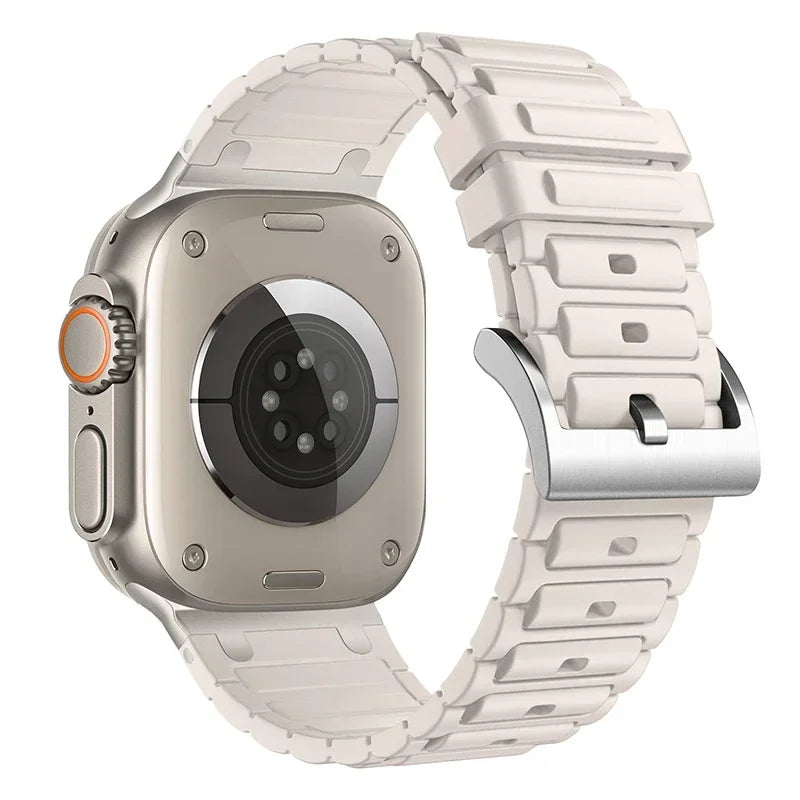 Modified Metal Integration Band for Apple Watch Ultra 2 49mm 10 9 8 7 46mm 45mm 42mm 41mm Silicone Bracelet iWatch 6 5 4 SE 44mm