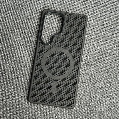 Honeycomb Grid Mesh Cooling For Magsafe Magnetic Case For Samsung Galaxy  S25 Ultra S24 S23 Plus Frosted Alloy Lens Armor Cover
