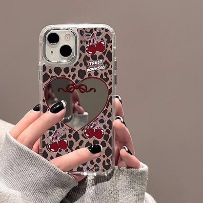 Blue/Silver Mirror iPhone Case – Clear Frame with English Text – PhonelyHub