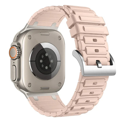 Modified Metal Integration Band for Apple Watch Ultra 2 49mm 10 9 8 7 46mm 45mm 42mm 41mm Silicone Bracelet iWatch 6 5 4 SE 44mm