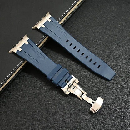 Band+box for Apple Watch Series 10 Ultra 2 49mm 45mm 46mm 44mm Butterfly Clasp Strap for IWatch 9 8 7 Se 6 5 4 Silicone Bracelet