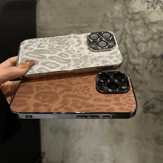 Leopard Texture Leather Case for iPhone 16 Pro Max | PhonelyHub