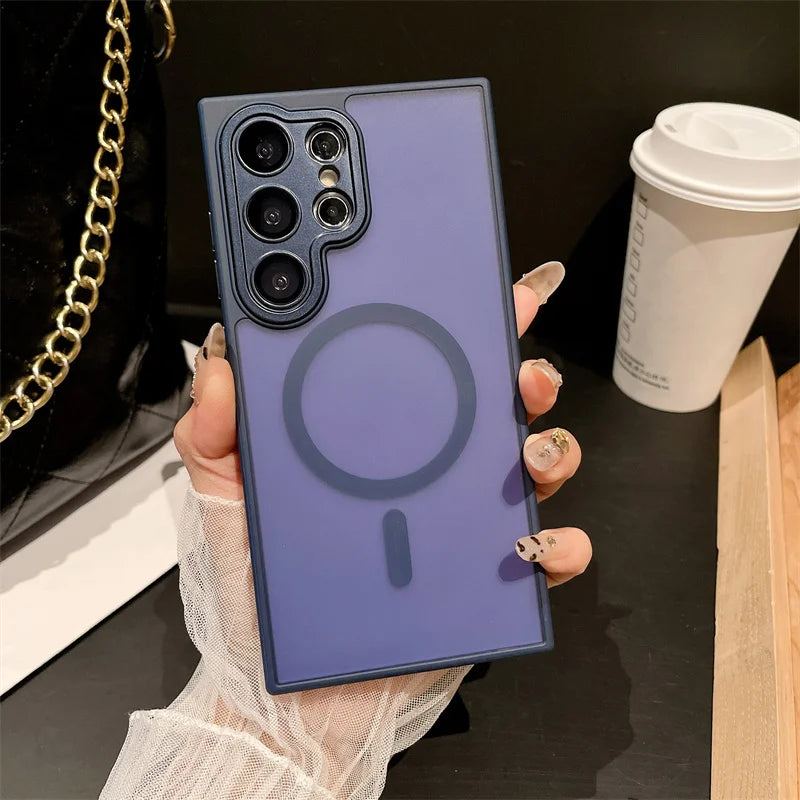 Samsung S25/S24 Ultra Translucent Magnetic Case – Matte & Shockproof | PhonelyHub