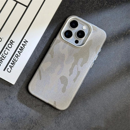 Luxury Camouflage Leather Shockproof Armor Magnetic Case For iPhone 16 Pro 15 14 13 12 Pro Max MagSafe Wireless Charge Cover