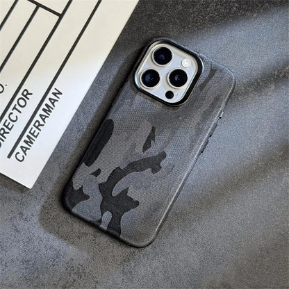 Luxury Camouflage Leather Shockproof Armor Magnetic Case For iPhone 16 Pro 15 14 13 12 Pro Max MagSafe Wireless Charge Cover