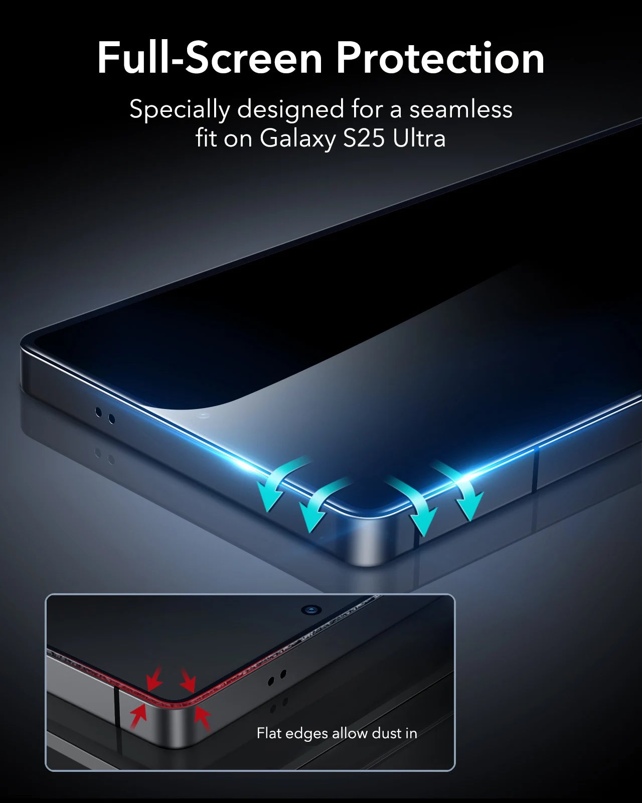 ESR for Samsung S24 Ultra Screen Protector 3pcs HD Tempered Glass Film with Easy Installation Frame for Galaxy S25 Ultra