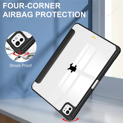 Smart Case for iPad Air 11 inch M2 M3 2025 2024 A16 11th Air 5th 4th Gen Pro11 13 M4 M2 Air 13 M2 M3 iPad 10th 9th 8 7 10.2 10.5