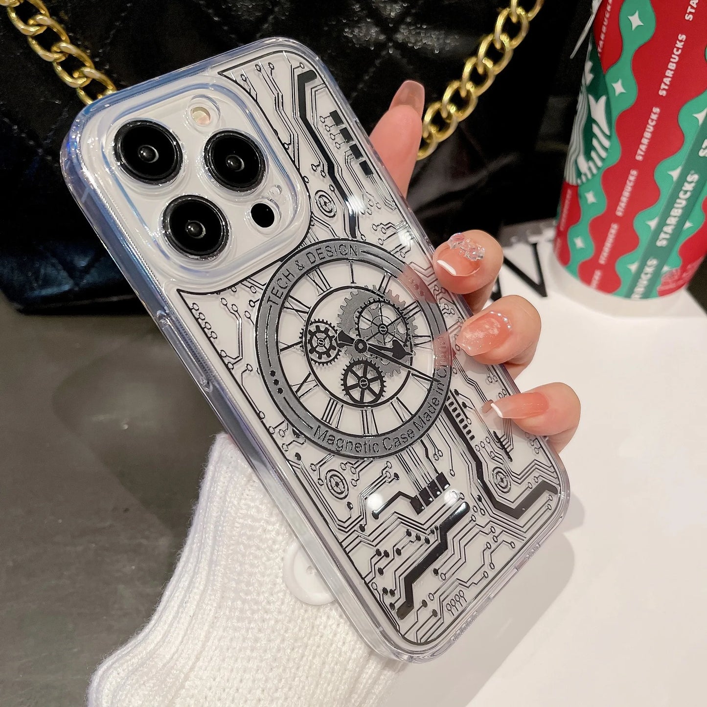 3D Modern Circuit Cyberpunk Magnetic Case for iPhone 16 Pro Max 15 14 Plus 13 12 Cover Military Grade Protection For Magsafe