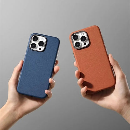 Luxury Retro Business PU Leather Magnetic Case For iPhone 16 Plus 15 14 Pro Max Slim Shockproof Cover ForMagsafe Wireless Charge