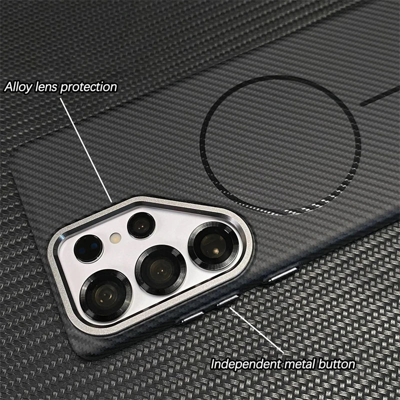 Samsung S25/S24 Ultra Carbon Fiber Case – MagSafe & Shockproof | PhonelyHub