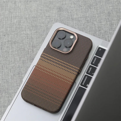 Luxury Carbon Fiber Relief Magsafe Phone Case For iPhone 13 14 15 16 Pro Max Metal Lens Matte Wireless Charging Shockproof Cover
