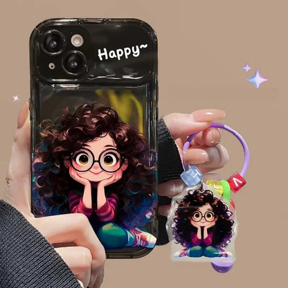 Lanyard 3D Fashion Girl Mirror Case – iPhone 11–16 – PhonelyHub