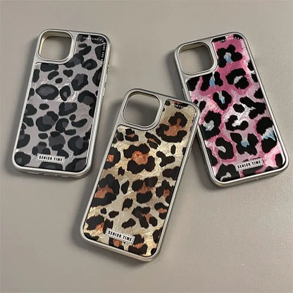 Japanese Korean Niche Trendy Leopard Print For IPhone 16 Pro Max 15 Pro Anti Fall Fully Wrap Case For Iphone 11 12 13 Hard shell