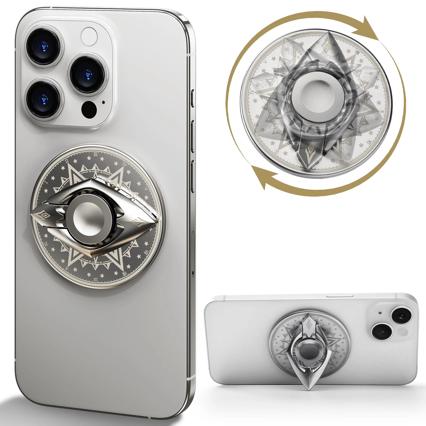 Eary Phone Holder Fingertip Gyro Durable High Speed Bearing Metal Finger Spinners Magnetic Stand Phone Ring for Kid Adults Gifts