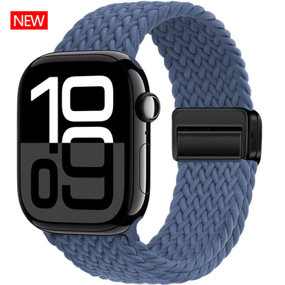 Braided Band For Apple Watch Strap 44mm 40mm 45mm 46mm 49mm 41mm 38 Magnetic Nylon Bracelet iWatch series se 7 6 8 9 10 Ultra 2