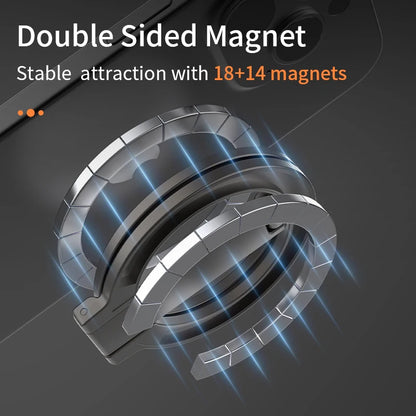 Foldable Double-Sided Magnetic Phone Ring Holder for MagSafe Kickstand Magnet Grip for iPhone 16 15 14 13 12 Stand For Samsung