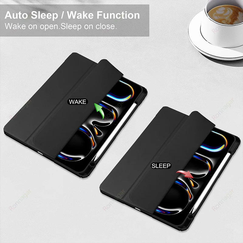 Smart Case for iPad Air 11 inch M2 M3 2025 2024 A16 11th Air 5th 4th Gen Pro11 13 M4 M2 Air 13 M2 M3 iPad 10th 9th 8 7 10.2 10.5