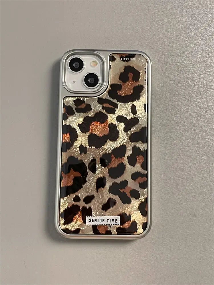 Japanese Korean Niche Trendy Leopard Print For IPhone 16 Pro Max 15 Pro Anti Fall Fully Wrap Case For Iphone 11 12 13 Hard shell
