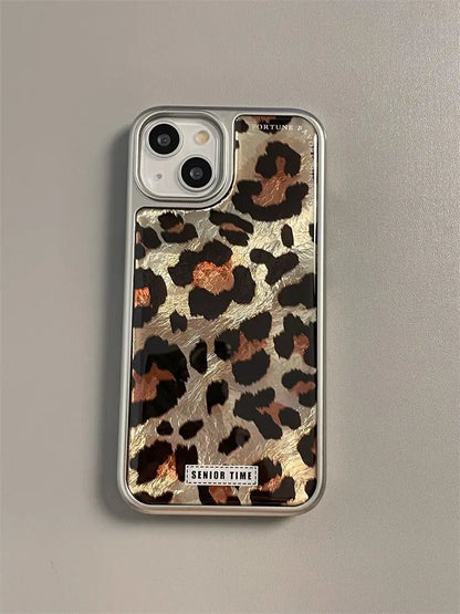 Japanese Korean Niche Trendy Leopard Print For IPhone 16 Pro Max 15 Pro Anti Fall Fully Wrap Case For Iphone 11 12 13 Hard shell