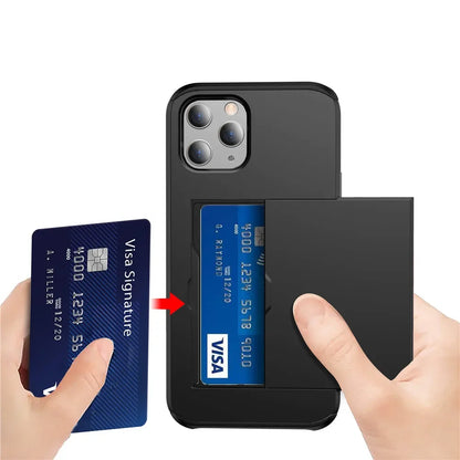 for  iPhone 16 Pro Max 15 Case Slide Armor Wallet Card Slots Holder Cover For iPhone 16 16pro 16plus 16promax 15 15pro 15promax