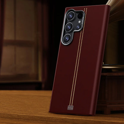 Samsung S25/S24 Ultra Retro Leather Case – MagSafe & Shockproof | PhonelyHub