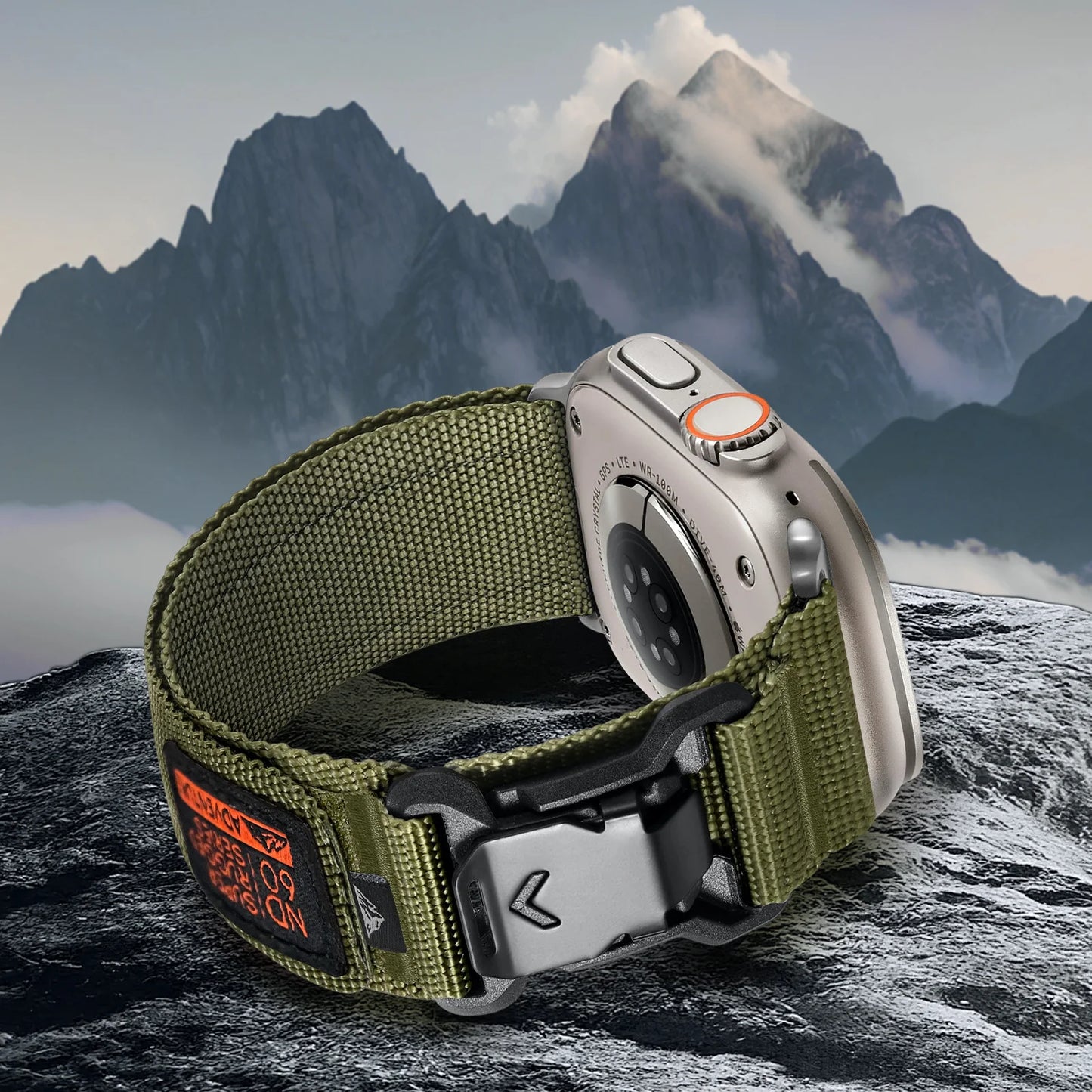 Wide Soft Nylon Sport Strap with Magnetic Fidlock V-Buckle Compatible with Apple Watch Bands for Women Men