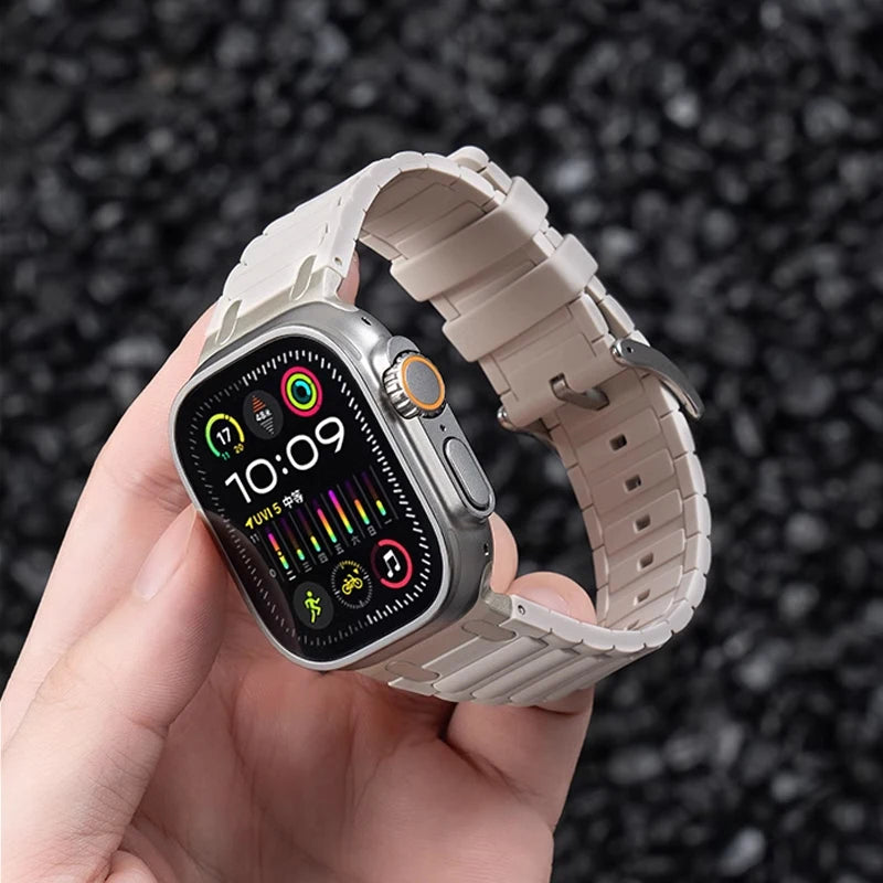 Modified Metal Integration Band for Apple Watch Ultra 2 49mm 10 9 8 7 46mm 45mm 42mm 41mm Silicone Bracelet iWatch 6 5 4 SE 44mm