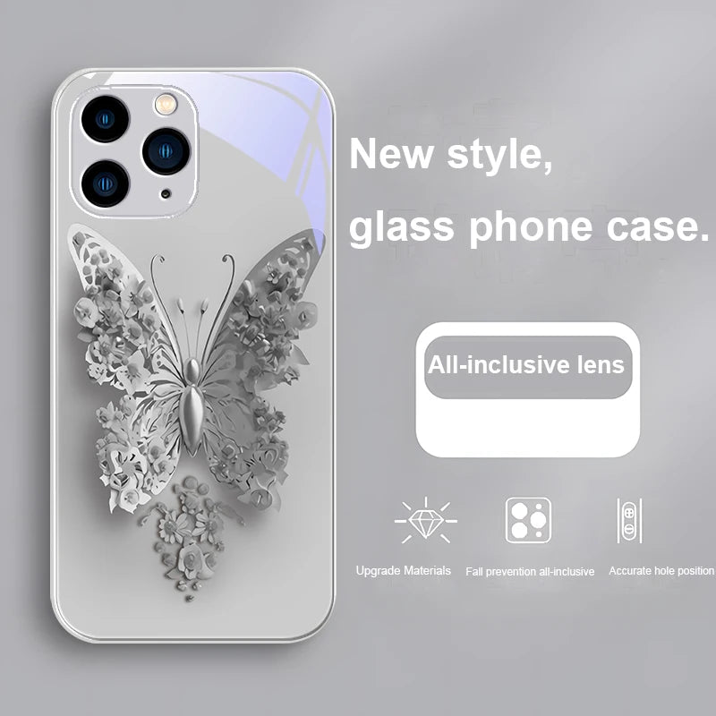 Far Peak Blue Flying Butte purple For Iphone 16 Plus 15 14 13 12 Mini 11 Pro Max X XS XR 7 8 Plus 2022 Tempered Glass Phone Case
